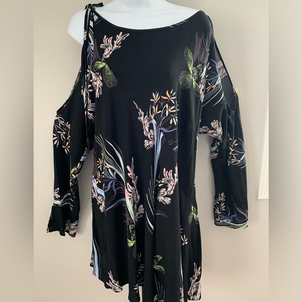 Free People Floral Cold Shoulder Tunic